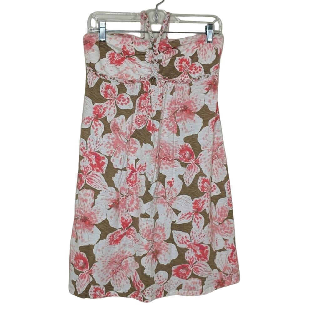 Tommy Bahama Tropical Halter Dress Floral Sundress Braided Empire Romantic S